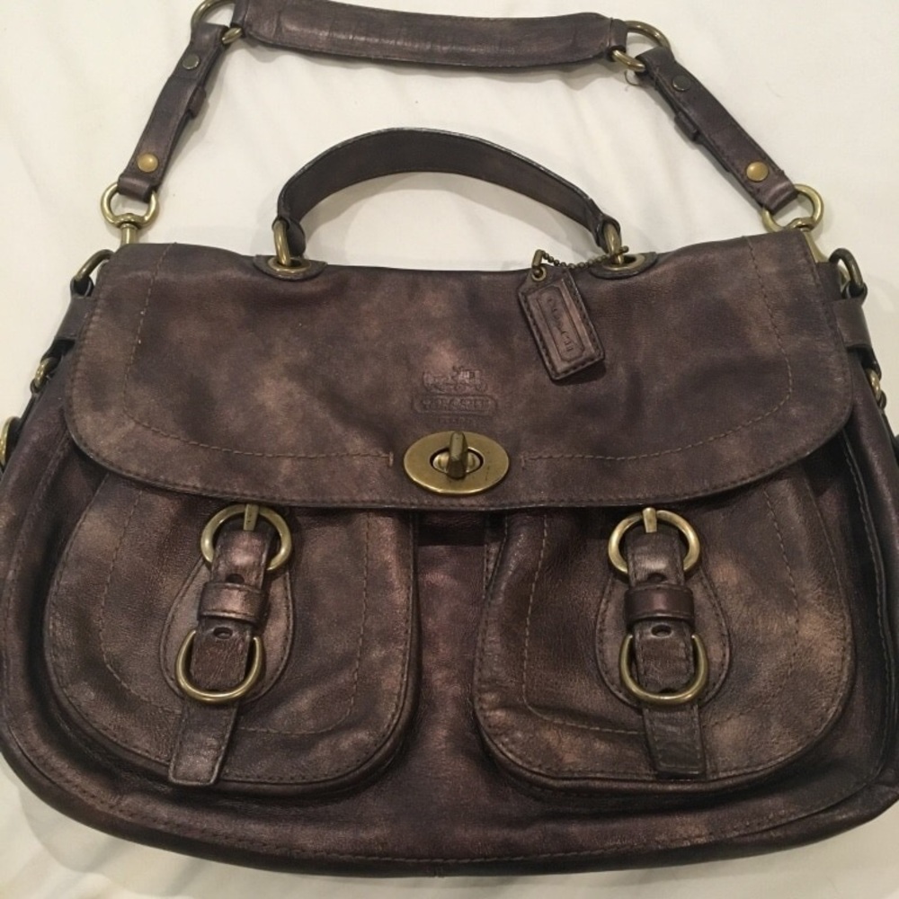 COACH over the shoulder leather handbag